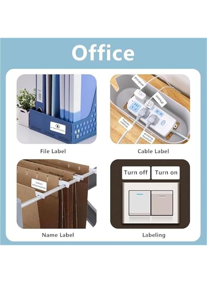 HOOKOR D110 Thermal Label Makers with 1 Roll Tape, Portable Mini Wireless Bluetooth Sticker Printer for Home Office School Use, Mobile Phone Editable, Printable Width 0.47 inch, White - Image 5