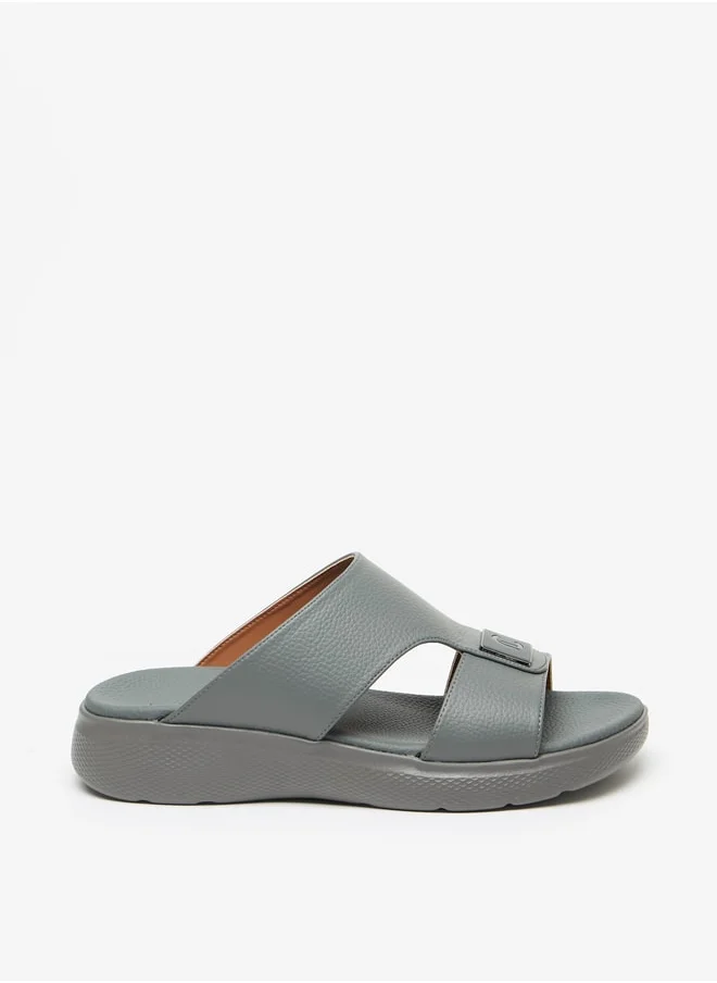 لو كونفورت Men's Textured Slip-On Arabic Sandals