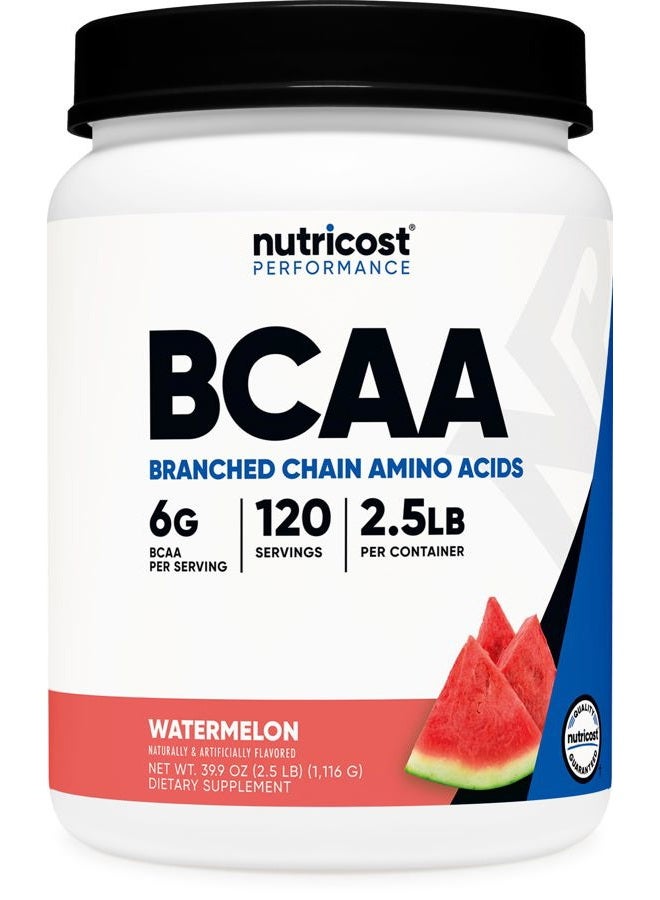 Nutricost BCAA Powder 2:1:1 (Watermelon, 120 Servings) - Gluten Free, Non-GMO, Vegetarian - Image 1