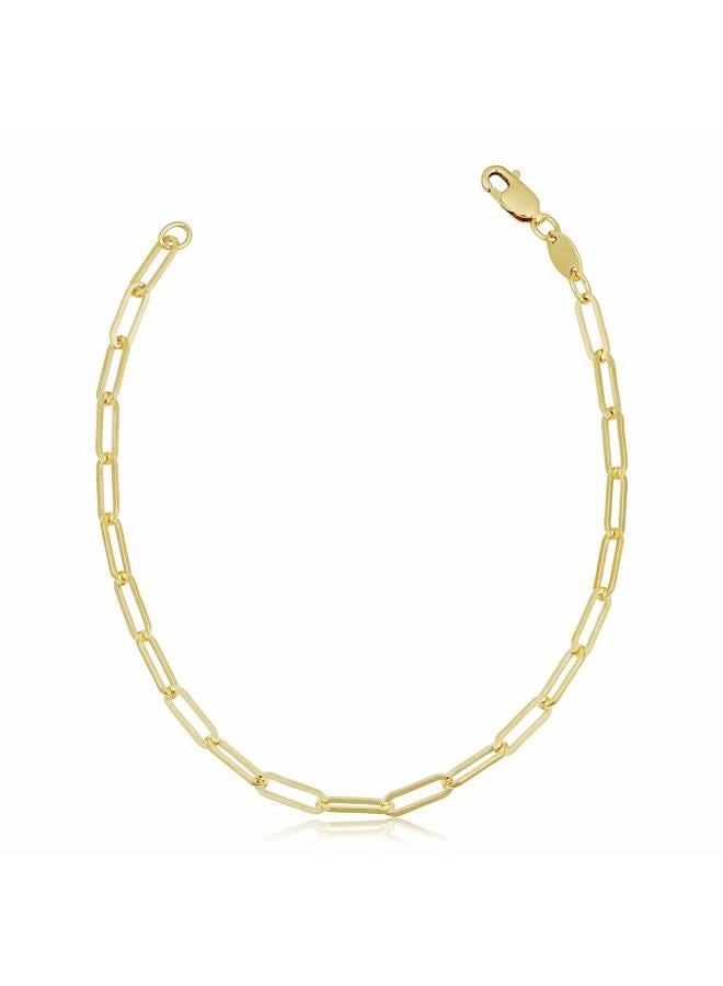 Kooljewelry Solid 14k Yellow Gold Filled Paperclip Chain Bracelet for Women (3.1 mm, 7.5 inch) - Image 1