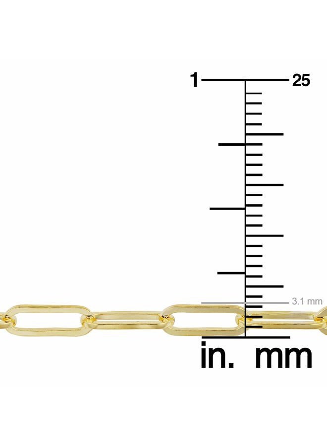 Kooljewelry Solid 14k Yellow Gold Filled Paperclip Chain Bracelet for Women (3.1 mm, 7.5 inch) - Image 4