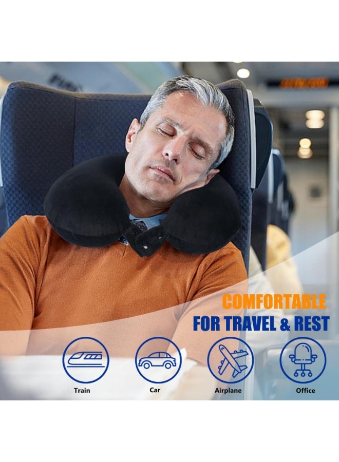 COYO Travel Pillow Pure Memory Foam Travel Neck Pillow, Airplane Pillow for Traveling、Car、Home、Office，Washable Cover (Black) - Image 2