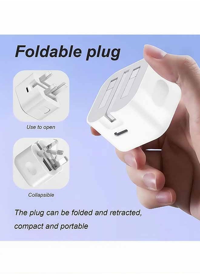 Peachjoy iPhone Charger [Apple MFi Certified] Apple 20W USB C Fast Charger Plug and 2M/6.6FT USB-C to Lightning Cable, 20W PD UK Adapter Compatible with iPhone 14/13/12/11/Pro/Pro Max/Plus/XS/SE, AirPods-White  - Image 5