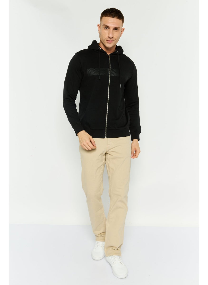 Gazzarrini Men Brand Logo Long Sleeves Hoodie, Black  - Image 2