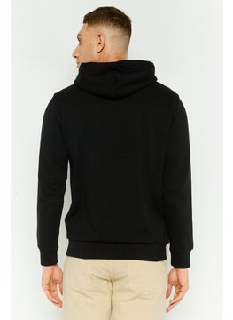 Gazzarrini Men Brand Logo Long Sleeves Hoodie, Black  - Image 4