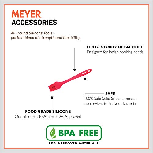 Meyer Silicone Brush | Silicone Oil Brush for Cooking | Oil Brush for Dosa Tawa | Brush for Oiling Pan | Oil Greasing Brush | Butter Brush | Kitchen Tool, Red - Image 3