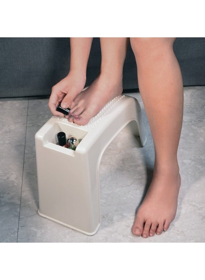 كيلا كرسي استحمام للعناية بالقدمين وحلاقة الساقين - مسند قدم متين مانع للانزلاق (أبيض) - Image 5