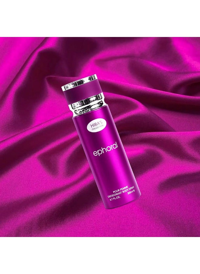 HIBA'S COLLECTION - HIBA'S COLLECTION Ephoral Pour Femme Deodorant Body Spray for Women - 6.7 Fl. Oz. (200ml) | Elegant & Feminine Fragrance | Long-Lasting Freshness & Odor Protection - Image 1