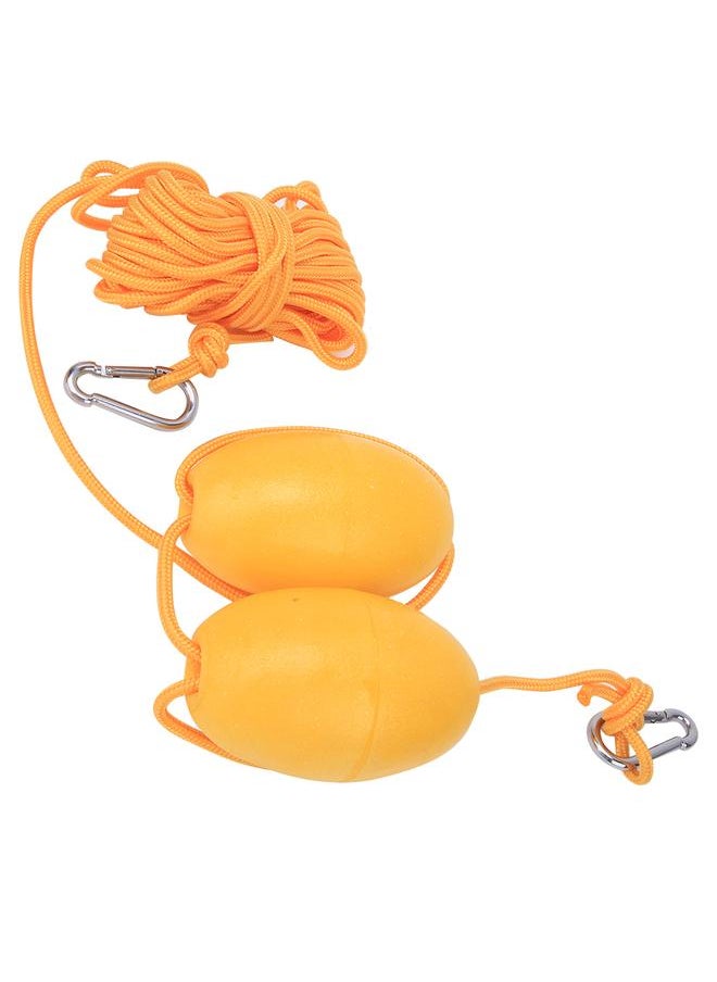 Thoraya Kayak Boat Leash Rope with Buoy Floating Ball Stainless Steel Hook for Fishing Drift Anchors SystemDouble Ball Yellow Rope  - Image 4