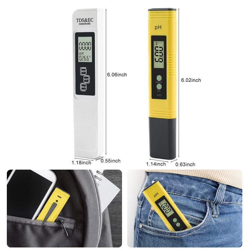 ميريديان Meridian جهاز قياس درجة الحموضة pH والأملاح TDS الرقمي من Meridian، دقة 0.01، لاختبار جودة المياه - Image 5
