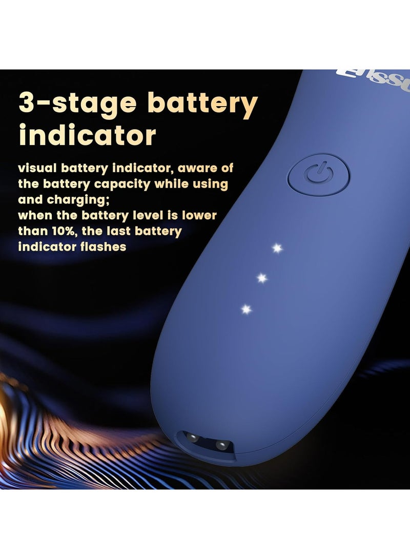 ENSSU Waterproof Hair Clipper Body Trimmer for Man, Electric Manscape Groin Trimmer for Chest, Beard, and Pubic Hair with Recharge Dock & Skin-Safe Ceramic Blade - Image 4