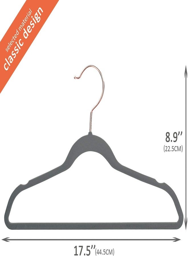 Evolluxi® Velvet Hangers Non-Slip Velvet Hangers Premium Suit Hangers Ultra Thin Space Saving 360 Degree Swivel Hook Clothes Hangers Velvet for Suits,Coats,Jackets,Pants,Dress (Grey, 50) - Image 3