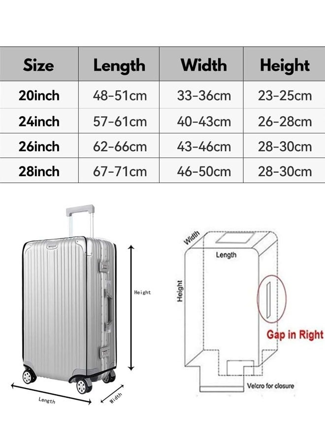 Luggage Cover Protector PVC Clear  Plastic Suitcase Cover, Waterproof Dustproof Cover Protectors for Wheeled Suitcases Travel Luggage （20 Inch） - Image 2