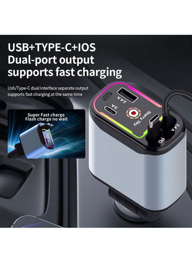 Car Charger for Starry Sky Light 180° Adjustable Compatible with Fast Charging Available for 12 - 24v Comes with Two Retractable Wires - Image 5