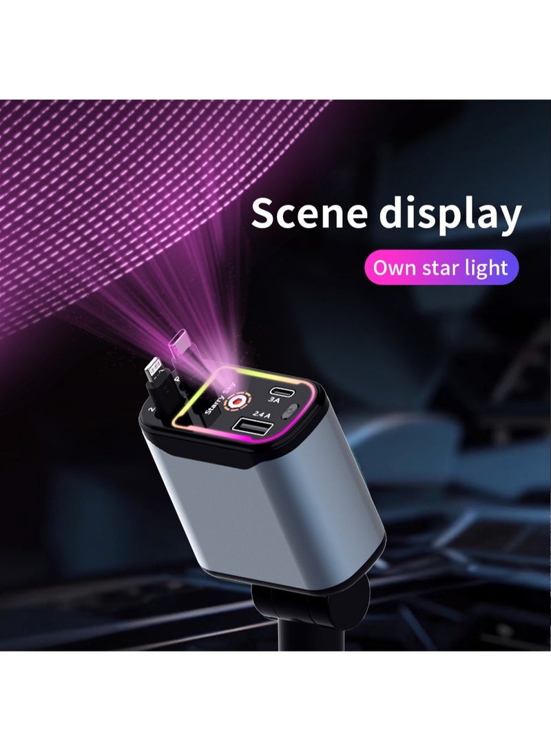 Car Charger for Starry Sky Light 180° Adjustable Compatible with Fast Charging Available for 12 - 24v Comes with Two Retractable Wires - Image 1