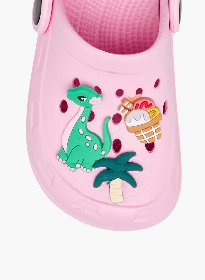 Flora Bella By Shoexpress Dinosaur Accent Clogs with Backstrap