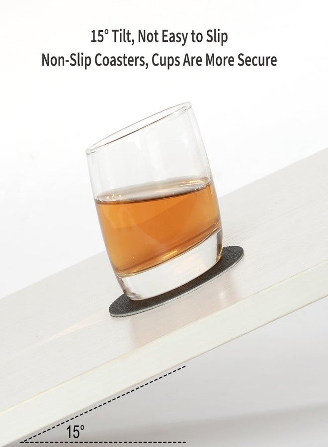 Chitomars Drink Coasters, 12 Pcs with Holder, Dual Sided Non-Slip Washable Faux Leather Cup Coasters (Gray Beige) - Image 3