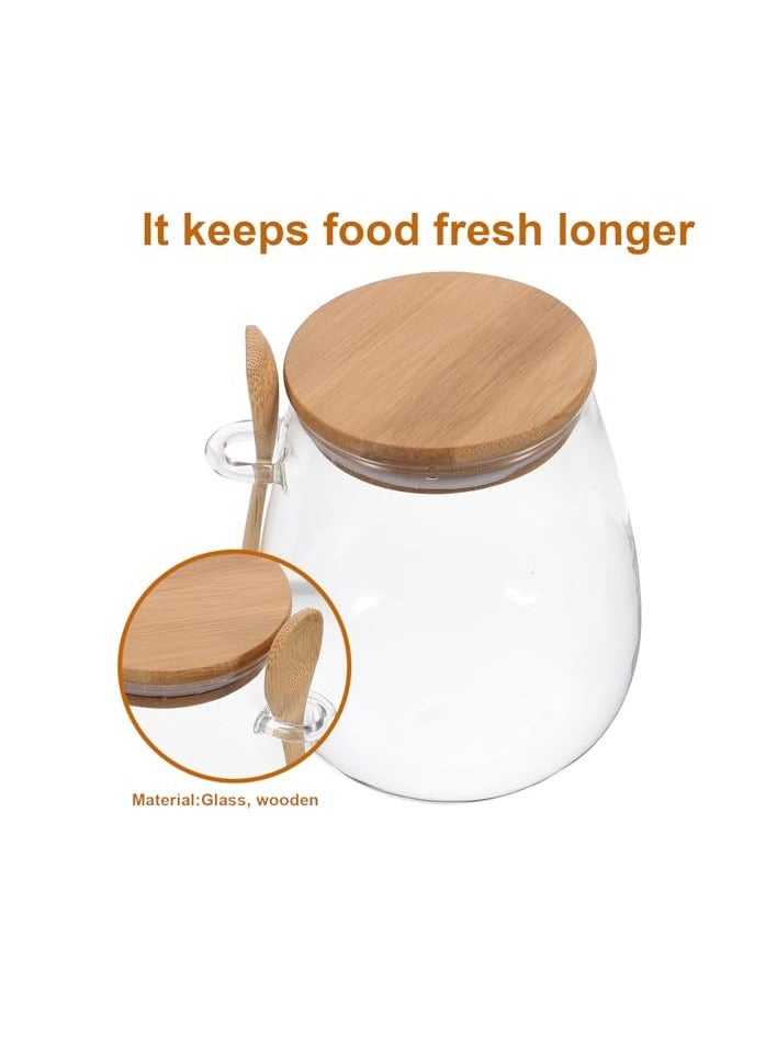 زوبا برطمان تخزين زجاج من   محكمة الغلق،غطاء وملعقة لتخزين المطبخ - Image 1