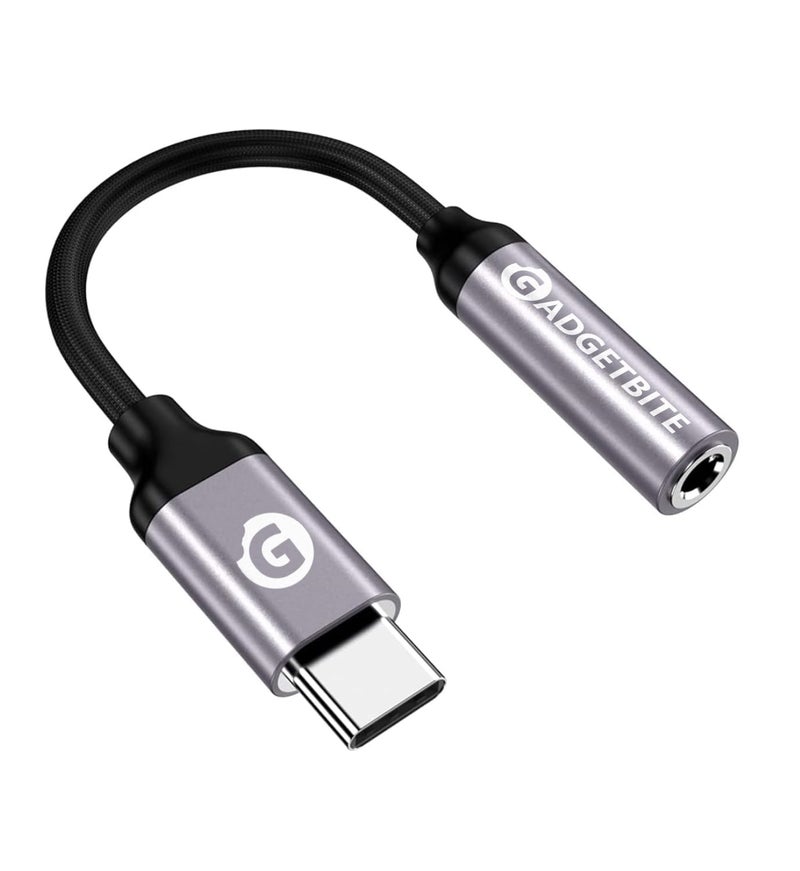 GadgetBite Aux Type-C to 3.5mm Audio Adapter Connector with Built-in DAC Chip Compatible with iPhone 15 Pro Max/ 15 Pro/ 15 Plus, Galaxy S24 Ultra/ S23 Ultra/ S22/ S21, Flip/Fold, iPad Pro & Other - Image 1
