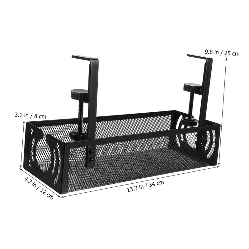 Under Desk Tray Clamp Cord Organizer Wire Holder for Office Installation Space Saving - Image 3