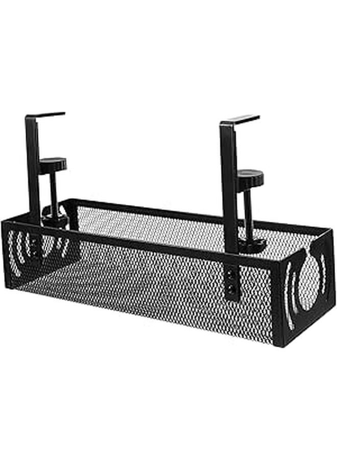Under Desk Tray Clamp Cord Organizer Wire Holder for Office Installation Space Saving - Image 1