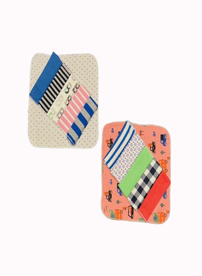 Infantbond Baby Wash Cloth | Face Napkin | 100% Super Soft Cotton | Wipe Cloth (Pack of 12)(23Cm*23Cm)(Colour & Designs May Vary) - Image 1