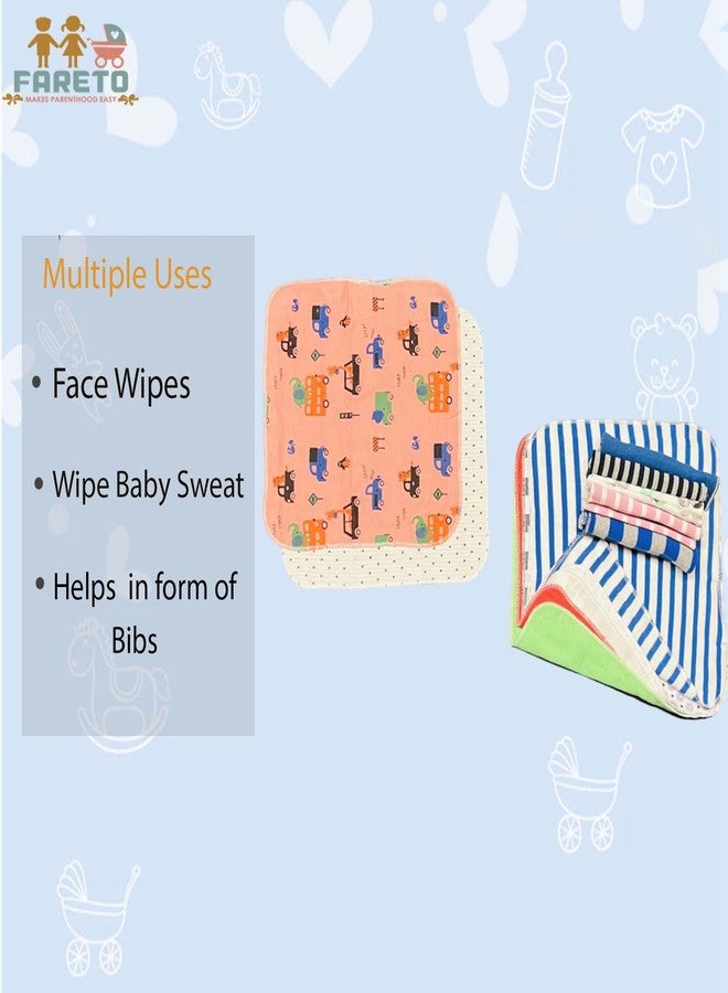 Infantbond Baby Wash Cloth | Face Napkin | 100% Super Soft Cotton | Wipe Cloth (Pack of 12)(23Cm*23Cm)(Colour & Designs May Vary) - Image 4