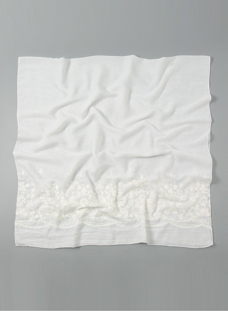 Women Fashion Sca Summer Sunscreen Desert Windproof Head Wrap Elegant Flower Embroidery Scarf Classic Solid Color Shawl Casual Bandanarf  - Image 2