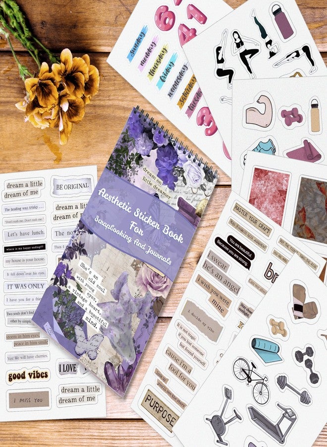Twinster Aesthetic Journal Stickers Book | 24,A5 Pages 300+ Aesthetic Self-Adhesive Vinyl Sticker for Journal,Scrapbook, Projects, Multipurpose Use. - Image 3