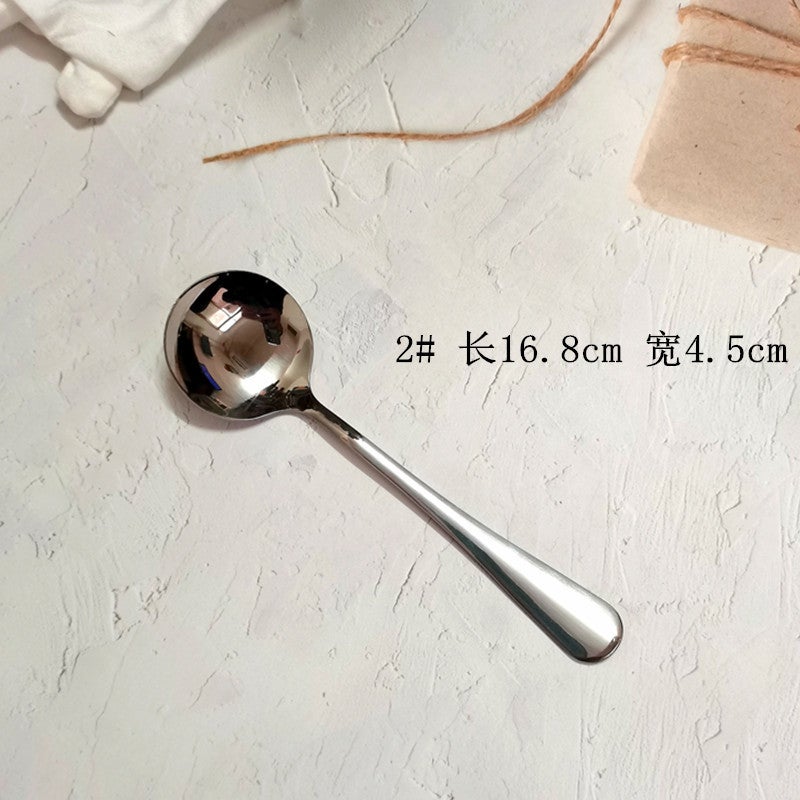 general 410 Stainless Steel Long Handle Round Spoon for Western Food Soup Coffee Stirring - Image 1