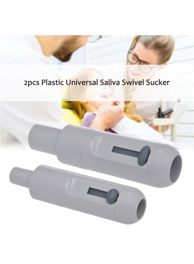 Generic 2 PCS Saliva Swivel Sucker Suction Handle With Adjustable Valve Grey Universal  - Image 2