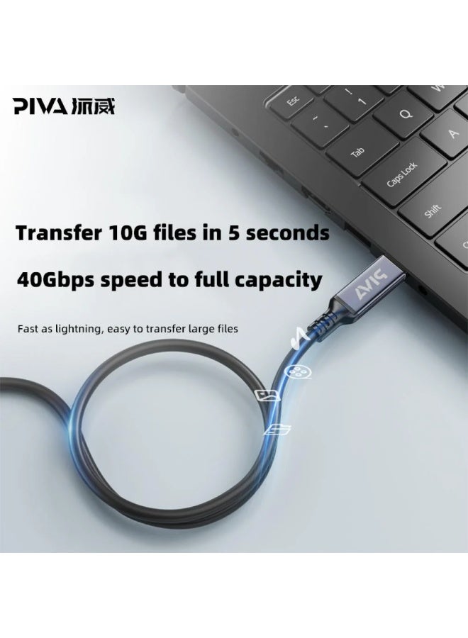 PIVA USB-C Extension Cable Thunderbolt 4 (Male to Female), 50cm Length, 40Gbps Data Transfer, PD 240W Fast Charging, 8K@60Hz Video Output, High-Performance Data, Audio & Video Transmission, Durable Design, Compatible with Smartphones, RedMagic, iPhone, iPad, Laptops, Monitors & Gaming Devices - Image 3