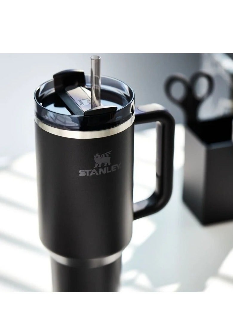 Stanley Quencher H2.0 FlowState 40oz Black Stainless Steel Travel Tumbler with Leakproof Lid & Reusable Straw – Double-Walled Vacuum Insulated Design Keeps Drinks Hot for 7 Hours/Cold for 24 Hours – Durable, Portable, Eco-Friendly, Perfect for Coffee, Tea, Smoothies & More - Image 5