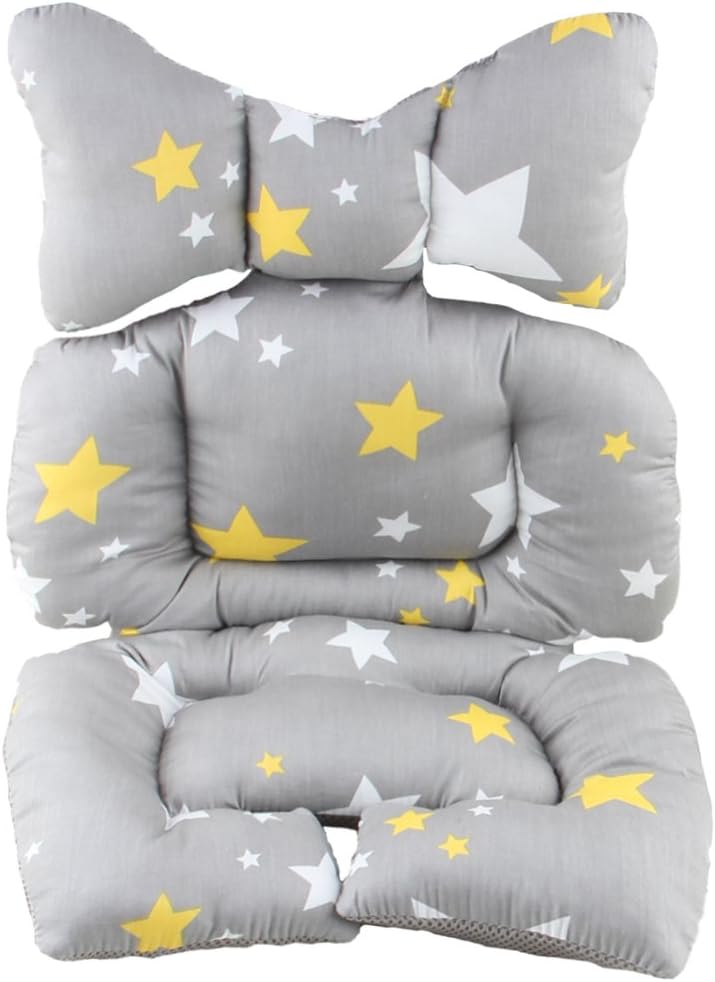 KAKIBLIN Baby Stroller Cushion, Infant Car Seat Insert Pillow for Stroller, Car Seat, Pram, Pushchair, Newborn Stroller Insert Cushion,Stroller Cushion Head Body Support, Infant Seat Pad (Star) - Image 1