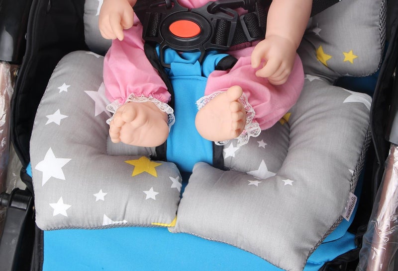 KAKIBLIN Baby Stroller Cushion, Infant Car Seat Insert Pillow for Stroller, Car Seat, Pram, Pushchair, Newborn Stroller Insert Cushion,Stroller Cushion Head Body Support, Infant Seat Pad (Star) - Image 3