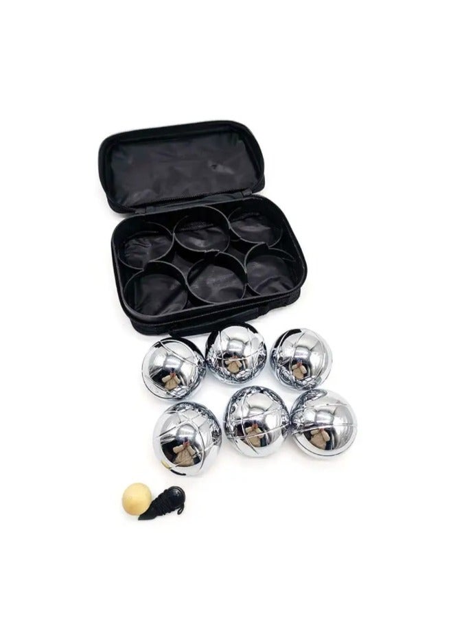 Generic Boccia Balls Set, Boccia Balls with 6 Metal Balls 73mm, 720g, 1 x Wooden Ball, 1 x Separator with Deluxe Carrying Bag, Petanque Game for Outdoor, Garden, Beach Multicolor  - Image 4