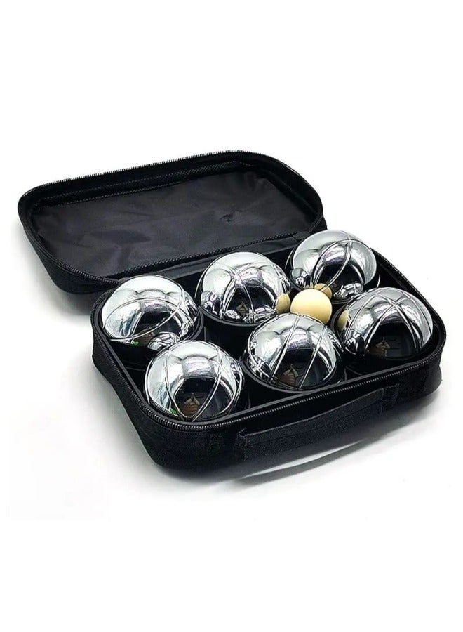 Generic Boccia Balls Set, Boccia Balls with 6 Metal Balls 73mm, 720g, 1 x Wooden Ball, 1 x Separator with Deluxe Carrying Bag, Petanque Game for Outdoor, Garden, Beach Multicolor  - Image 3