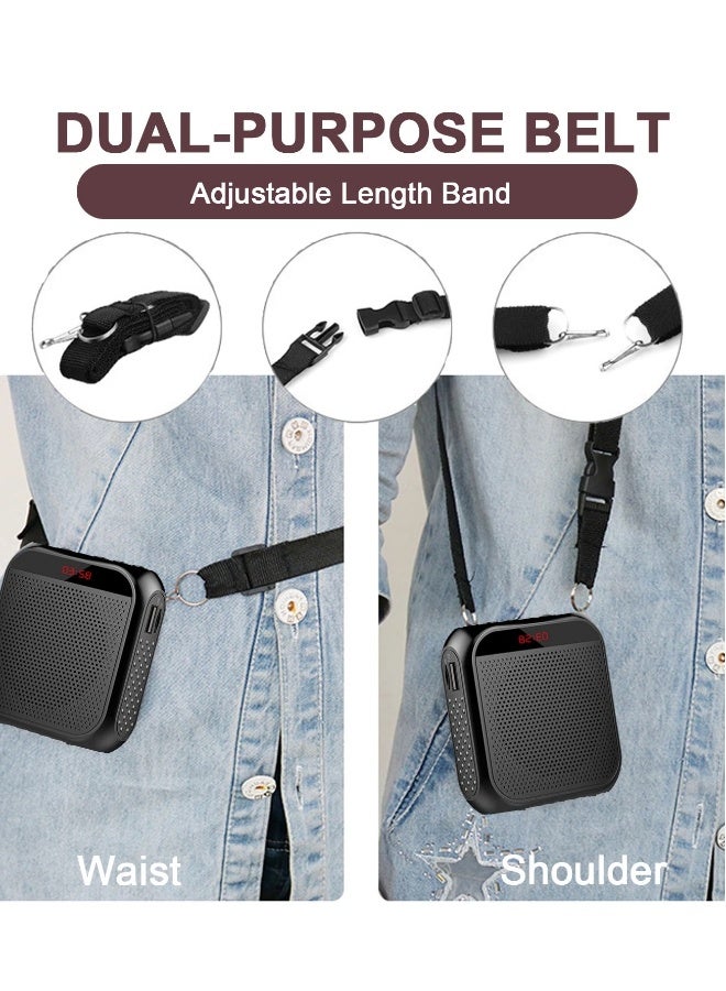 Portable Voice Amplifier with Wired Microphone Headset, Rechargeable PA System Speaker for Teachers, Tour Guides, Coaches, Meetings, Yoga, and Fitness (Black) - Image 5