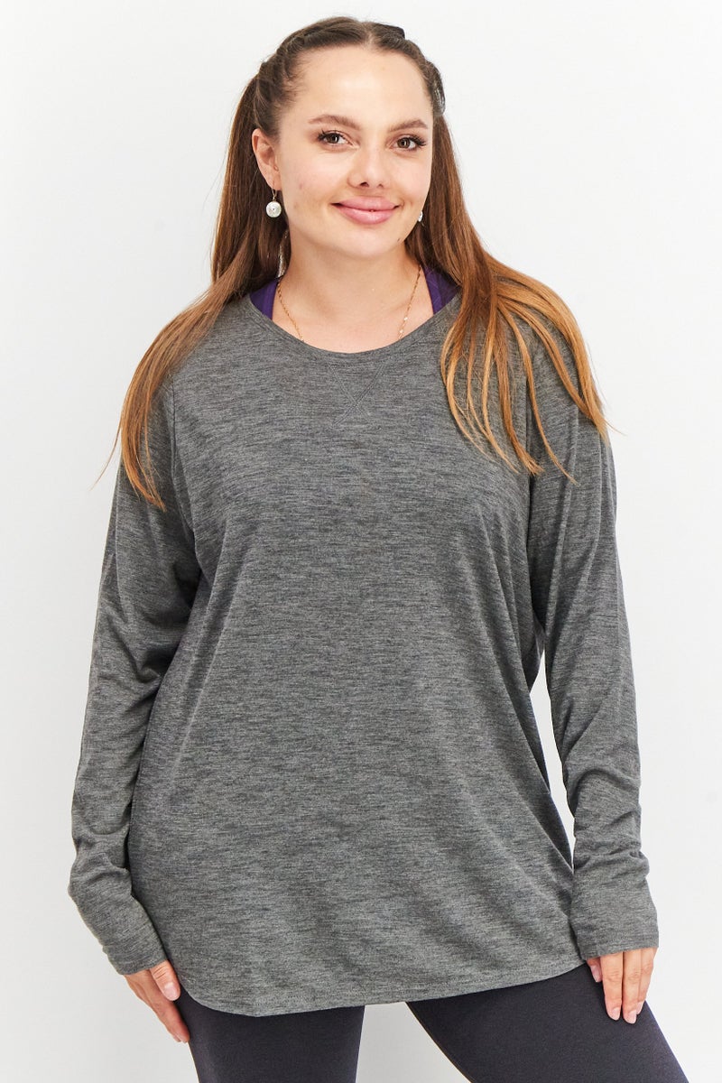Tchibo Women Sportswear Fit Long Sleeve Training Top, Grey  - Image 1