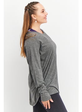 Tchibo Women Sportswear Fit Long Sleeve Training Top, Grey  - Image 2