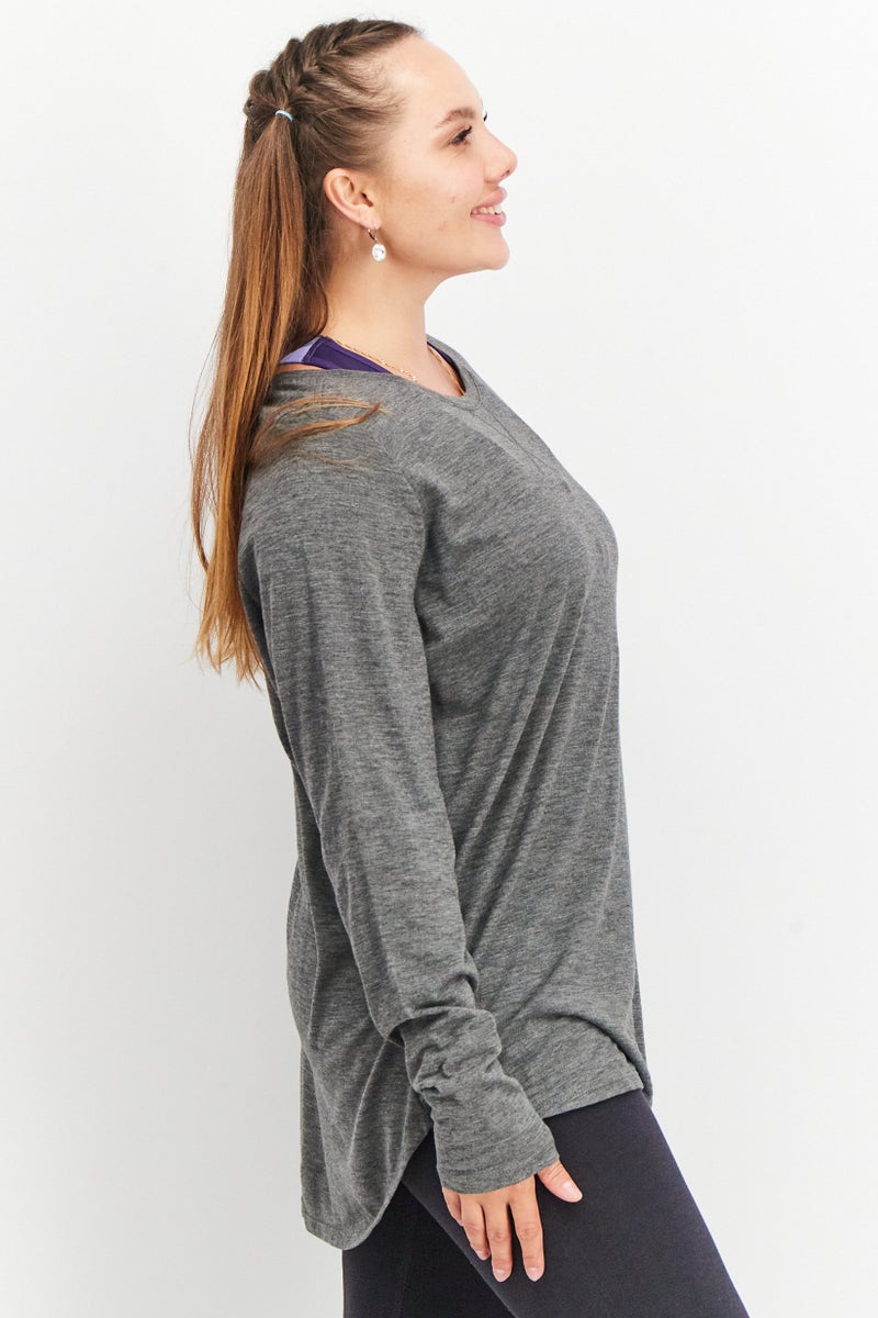 Tchibo Women Sportswear Fit Long Sleeve Training Top, Grey  - Image 2
