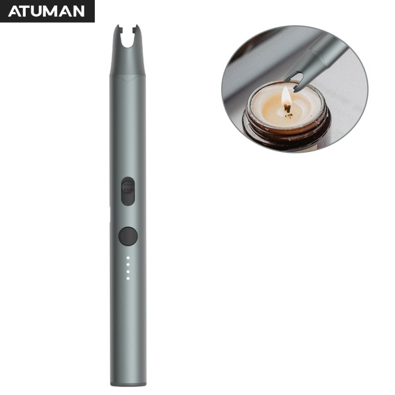 DUKA Electric Lighter Rechargeable USB Type-C 18.6cm Alloy Ignition Pen - Visual Power Display Dual Safety Switch for Kitchen Candle Camping - Image 1