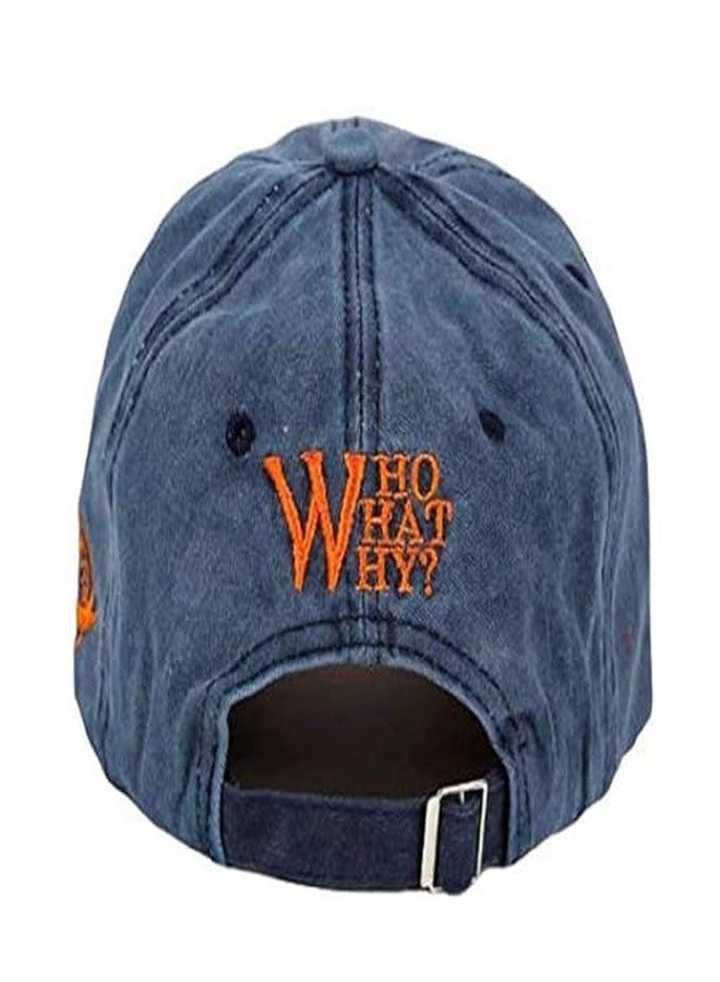 JAMONT W Cap Baseball Cap Men hat Base Ball Embroidered Vintage Style hat Adjustable W Letter Caps Unisex Baseball Cotton (in, Alpha, Free Size, Blue) - Image 5