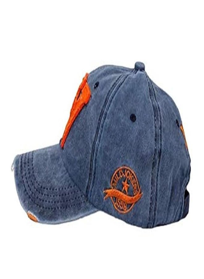 JAMONT W Cap Baseball Cap Men hat Base Ball Embroidered Vintage Style hat Adjustable W Letter Caps Unisex Baseball Cotton (in, Alpha, Free Size, Blue) - Image 4