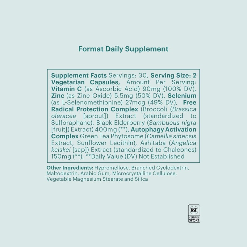 ELYSIUM Format Immune Support Supplement  Vitamin C Supplement Immunity Support Immune Defense Intermittent Senolytic Complex Immune Support for Adults Complete Immunity Supplement  60ct - Image 4