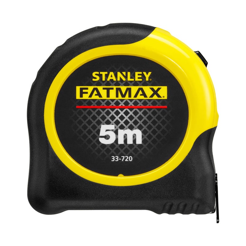 Stanley - FatMax متر قياس ستانلي فات ماكس 5م، طلاء درع الشفرة، 3.3م بروز الشريط، خطاف مغناطيسي، 0-33-726 - Image 1