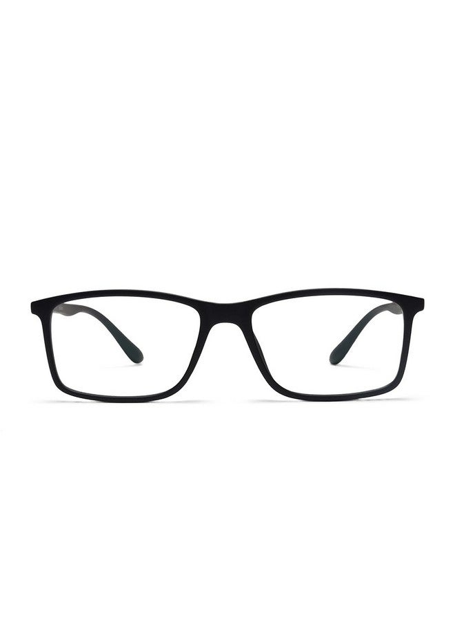 Intellilens Intellilens | Zero Power Blue Cut Computer Glasses | Anti Glare, Lightweight & Blocks Harmful Rays | UV Protection Specs | For Men & Women | Black | Square | Medium  - Image 1