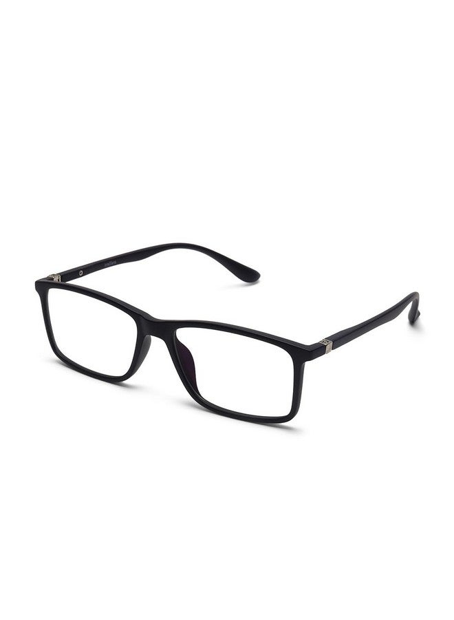 Intellilens Intellilens | Zero Power Blue Cut Computer Glasses | Anti Glare, Lightweight & Blocks Harmful Rays | UV Protection Specs | For Men & Women | Black | Square | Medium  - Image 2
