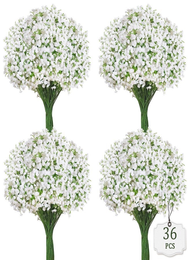 Cherica 36 Pcs Babys Breath Artificial Flowers, Baby Breath Flowers Artificial Bulk Long Stem Fake Babies Breath Faux Gypsophila White Flowers Artificial for Decoration Wedding Decor - Image 1