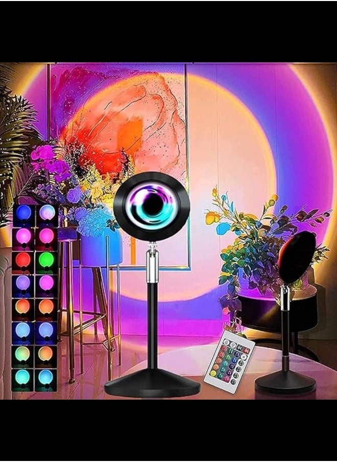 ELTRAZONE Sunset Lamp Projector LED Desk Lamp with 16-Color Laser and Rainbow Night Light | 360° Rotation for Dynamic Lighting Effects | Remote Control Included | Perfect for Bedroom Ambiance, Parties, Photography, and Relaxation | Compact & Easy to Use - Image 5